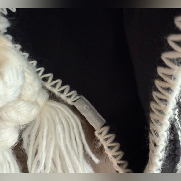 Columbia Nordic Convert Black Fair Isle Braid Knit Snow Beanie Hat Unisex OS - Picture 6 of 10